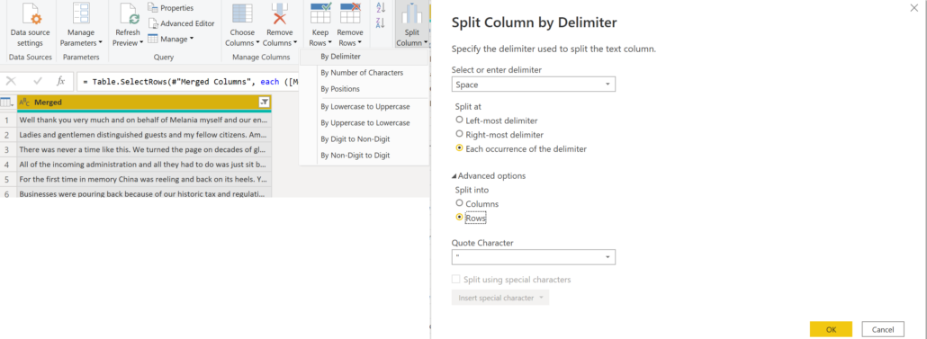 Split Column By Delimiter